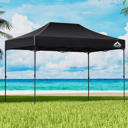 Gazebo Pop Up Marquee 3x4.5 Folding-Black