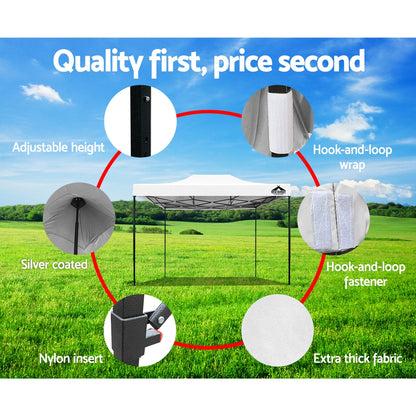 Gazebo Pop Up Marquee 3x4.5 Folding-White