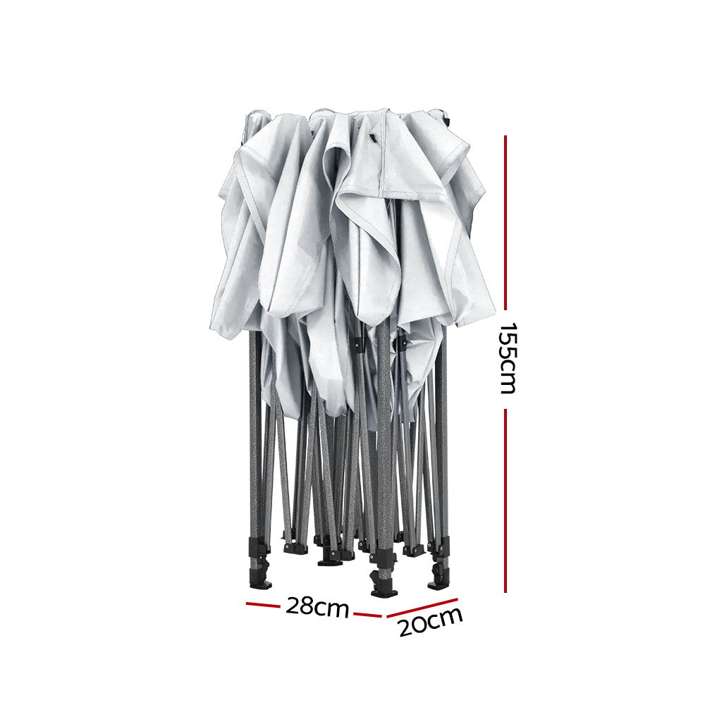 Gazebo Pop Up 3x4.5m w/Base Pod x4-White
