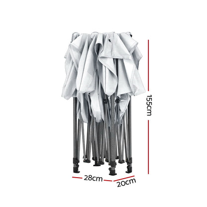 Gazebo Pop Up 3x4.5m w/Base Pod x4-White