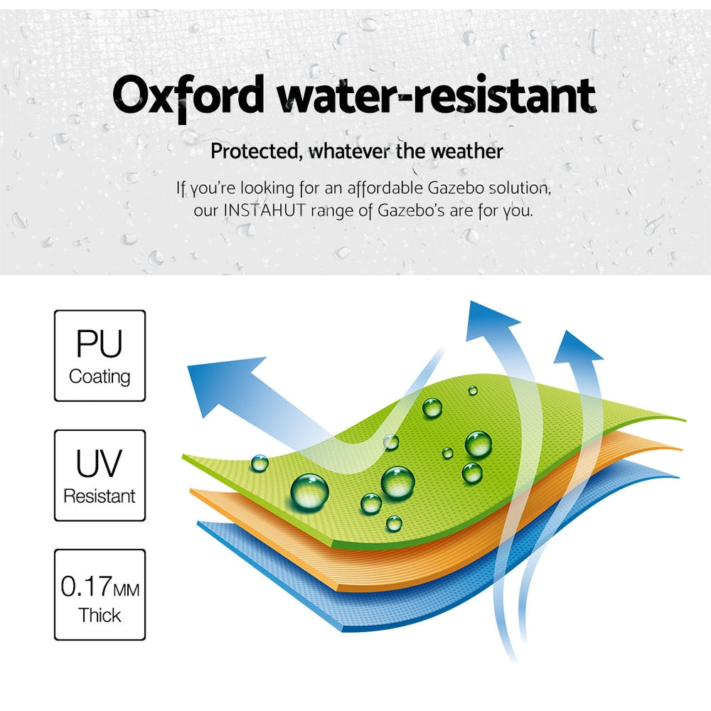Gazebo Pop Up 3x4.5m w/Base Pod x4-White