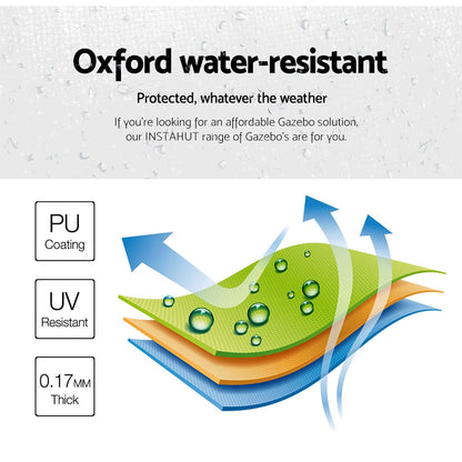 Gazebo Pop Up 3x4.5m w/Base Pod x4-White