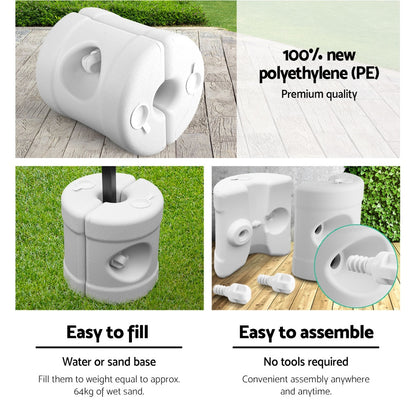 Gazebo Pop Up 3x4.5m w/Base Pod x4-White