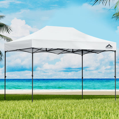 Gazebo Pop Up 3x4.5m w/Base Pod x4-White