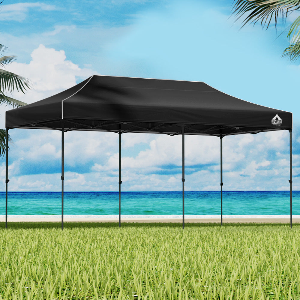 Gazebo Pop Up Marquee 3x6m-Black