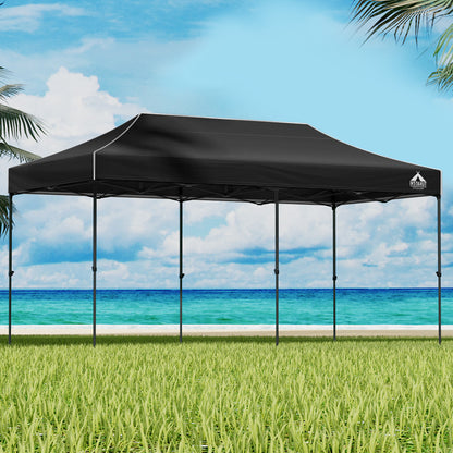Gazebo Pop Up Marquee 3x6m-Black