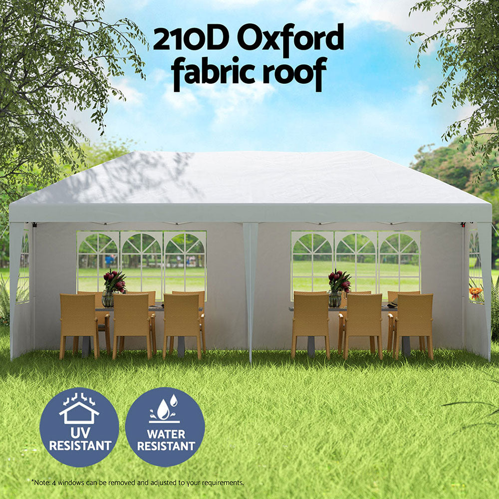 Instahut Gazebo Pop Up Marquee 3x6m Side Wall White