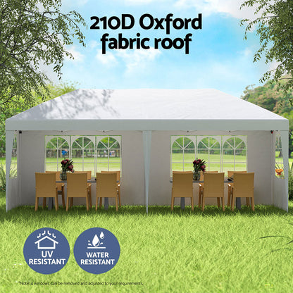Instahut Gazebo Pop Up Marquee 3x6m Side Wall White