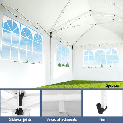 Instahut Gazebo Pop Up Marquee 3x6m Side Wall White