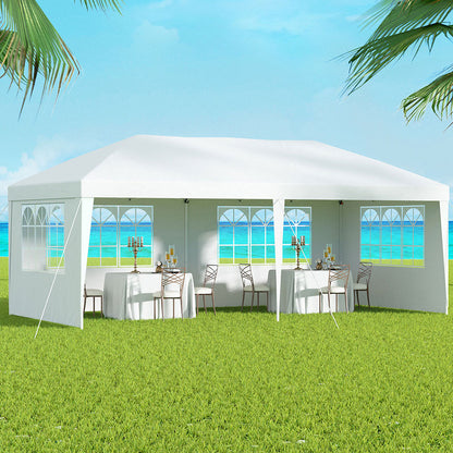 Instahut Gazebo Pop Up Marquee 3x6m Side Wall White