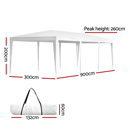 Gazebo 3x9m Wedding-White