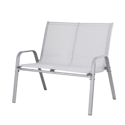 Gardeon Garden Bench Seat Steel Outdoor Patio Park Lounge Backyard Chair Grey