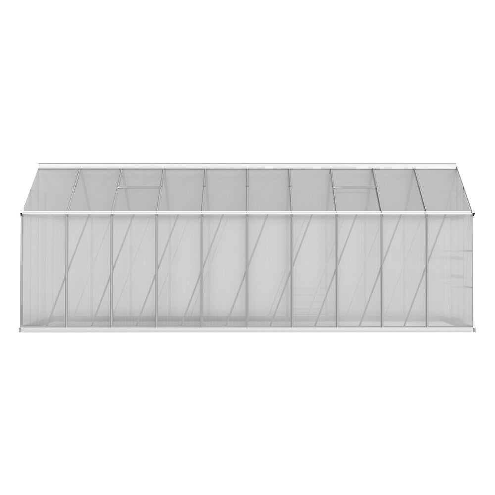 Green Fingers Greenhouse 6.03x2.44x2.68M Double Doors Aluminium Green House Garden Shed