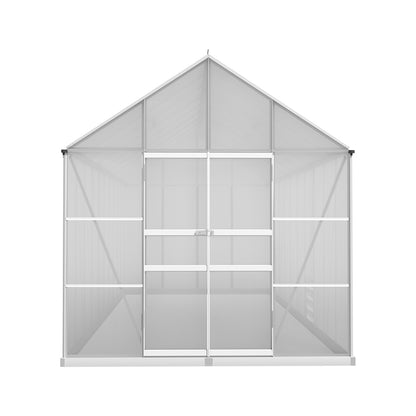 Green Fingers Greenhouse 6.03x2.44x2.68M Double Doors Aluminium Green House Garden Shed