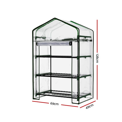 Green fingers Greenhouse 3 Tiers Mini Green House Garden Bed Planter Box 1.28x0.7x0.5M