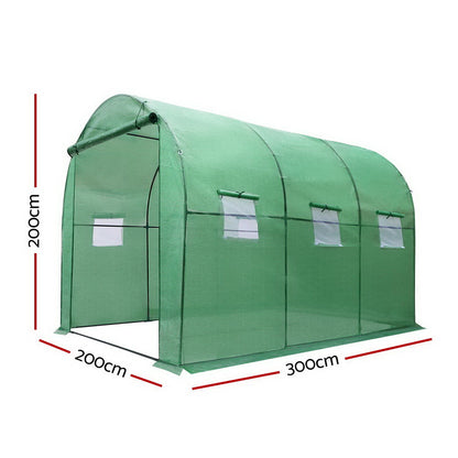 Green fingers Greenhouse Garden Shed Green House 3X2X2M Greenhouses Storage Lawn