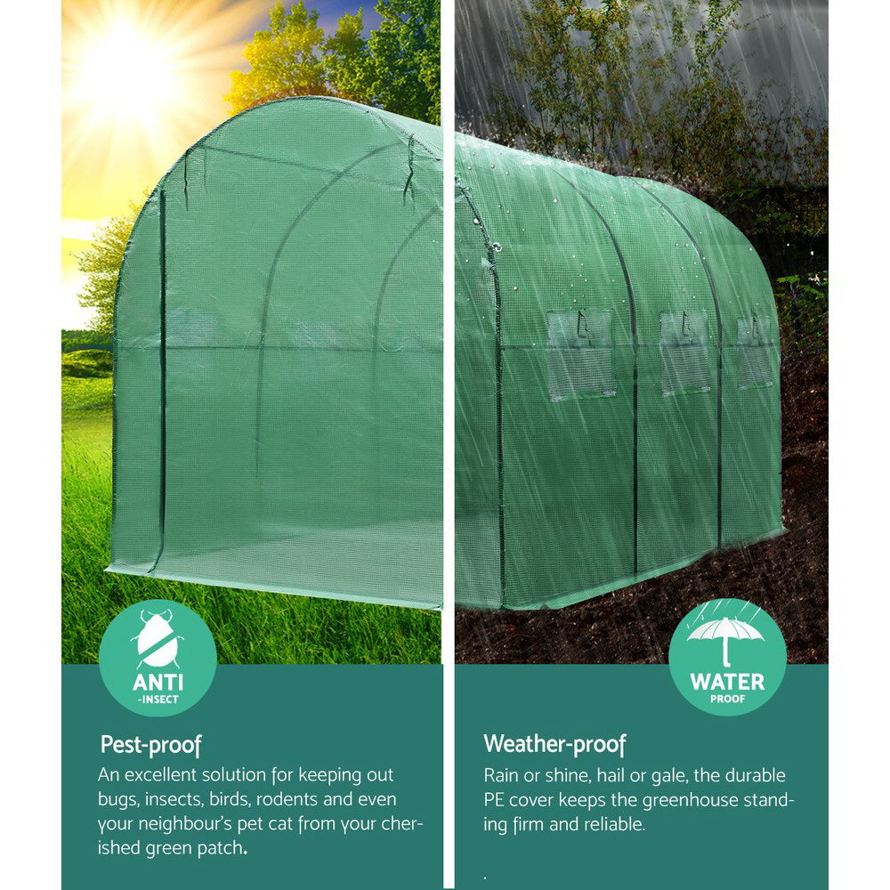 Green fingers Greenhouse Garden Shed Green House 3X2X2M Greenhouses Storage Lawn