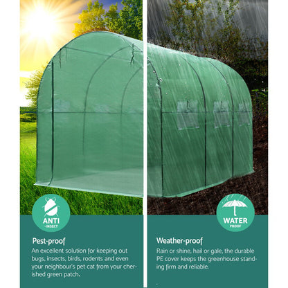 Green fingers Greenhouse Garden Shed Green House 3X2X2M Greenhouses Storage Lawn