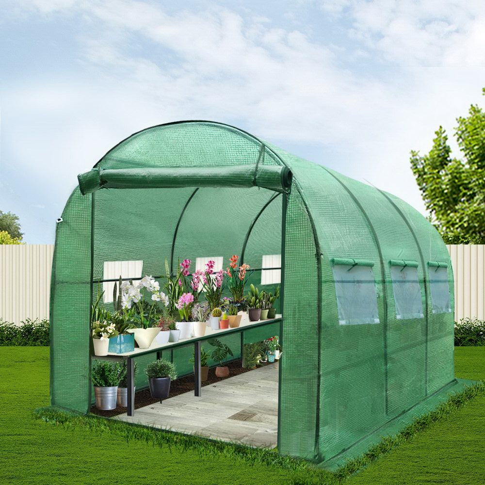 Green fingers Greenhouse Garden Shed Green House 3X2X2M Greenhouses Storage Lawn