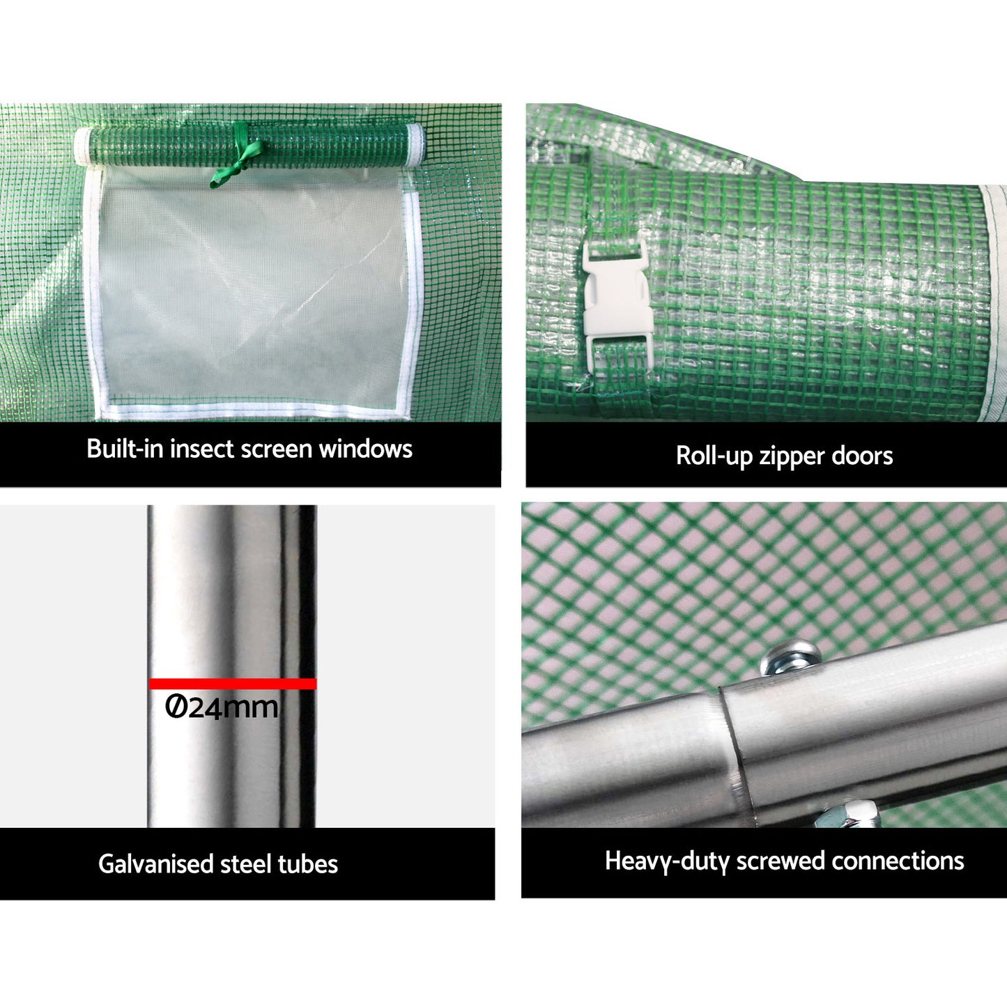 Green Fingers Greenhouse 9x3x2M Walk in Green House Tunnel Plant Garden Shed Dome