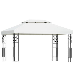 Gazebo 4x3 m Marquee Outdoor Wedding Party Event Tent Home Iron Art Shade White

Transform any outdoor occasion with the INSTAHUT Iron Art Gazebo, a stylish and dependable tent that is designed with both beauty and functionality in mind. With a durable water-resistant, and UV-resistant PE fabric and unique iron art design, this 4m x 3m gazebo provides optimal shelter and an artistic touch to any setting. The triangular support system ensures stability, while the pre-attached fittings and hook and loop attac