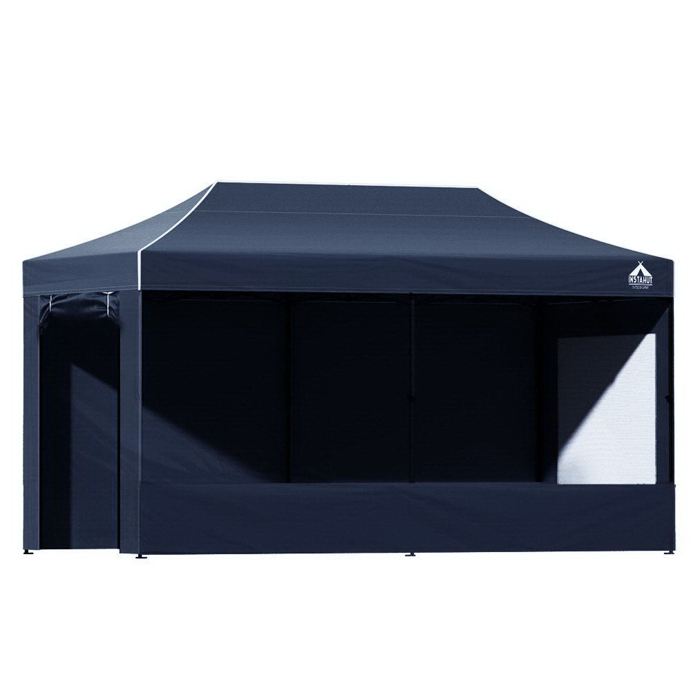 Gazebo Pop Up Marquee 3x6 Folding Tent Gazebos Camping 500D Oxford Navy

Perfect for any outdoor event, the INSTAHUT Pop-up Gazebo provides instant cover from the elements. Made with durable PU coating Oxford fabric, you'll stay protected from both UV rays and water.
