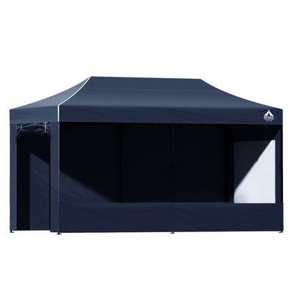 Gazebo Pop Up Marquee 3x6 Folding Tent Gazebos Camping 500D Oxford Navy

Perfect for any outdoor event, the INSTAHUT Pop-up Gazebo provides instant cover from the elements. Made with durable PU coating Oxford fabric, you'll stay protected from both UV rays and water.