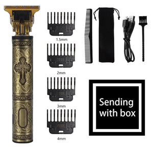 Gold Vintage-Style Cordless Hair Trimmer with Precision Attachments

Achieve a sharp, detailed look with this&nbsp;Vintage-Style Cordless Hair Trimmer. Featuring an intricate metal body with a unique cross design, this trimmer combines classic aesthetics with modern functionality, making it an excellent choice for precise grooming at home or on the go.