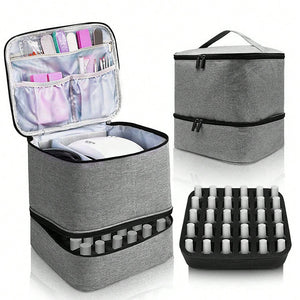 Large Capacity PVC Cosmetic Bag - Portable Nail Polish Storage Case with Dividers

Keep your cosmetics, nail polish, and beauty accessories neatly organized and protected with this stylish and functional cosmetic bag. Featuring a spacious interior and convenient dividers, it is perfect for storing your nail care products and other beauty essentials, while being portable and easy to carry wherever you go.