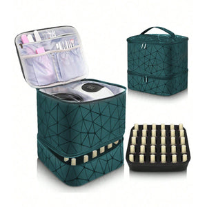 Large Capacity PVC Cosmetic Bag - Portable Nail Polish Storage Case with Dividers

Keep your cosmetics, nail polish, and beauty accessories neatly organized and protected with this stylish and functional cosmetic bag. Featuring a spacious interior and convenient dividers, it is perfect for storing your nail care products and other beauty essentials, while being portable and easy to carry wherever you go.