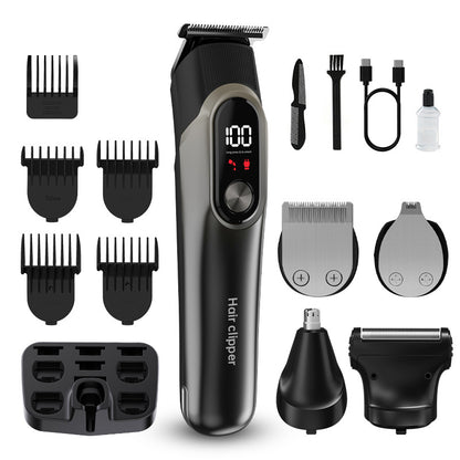 5-in-1 Digital Display Hair Clipper Set

Achieve professional grooming results at home with this 5-in-1 Digital Display Hair Clipper Set. Designed for versatility, this multifunctional trimmer is perfect for haircuts, beard trimming, and precision carving. Equipped with a clear digital display, adjustable settings, and a variety of attachments, this grooming kit ensures a tailored experience for all your styling needs.