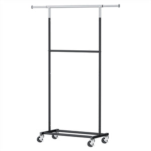 Artiss Clothes Rack Double Rod Airer Rail Coat Stand Adjustable Hanger