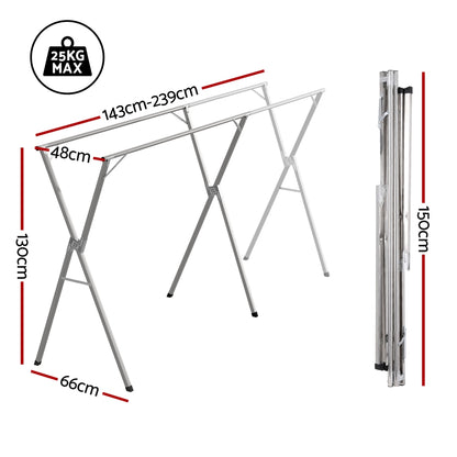Artiss Clothes Rack Adjustable Foldable Steel