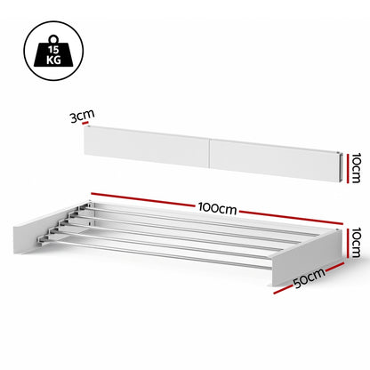 Artiss Clothes Rack Wall Mounted Airer Foldable White