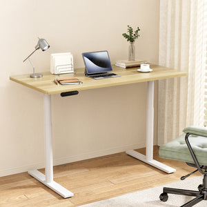 Artiss Standing Desk Motorised Electric Dual Motor 140CM White Oak