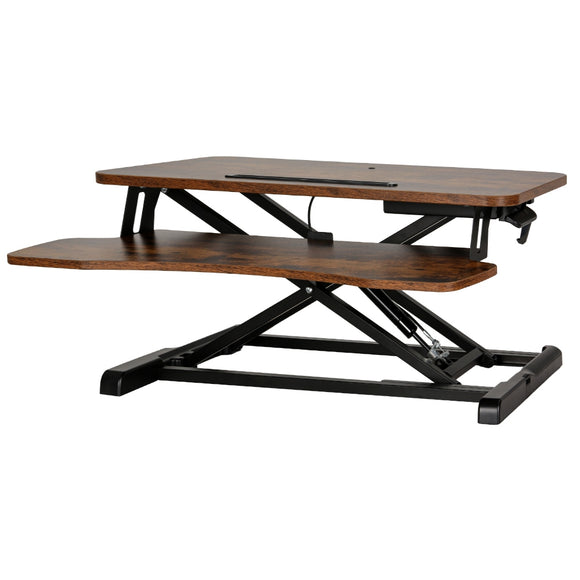 Artiss Standing Desk Riser Height Adjustable Rustic Brown 80CM