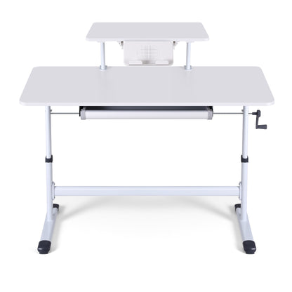 Artiss Manual Standing Desk Height Adjustable Workstation Computer Desks Study 120CM White