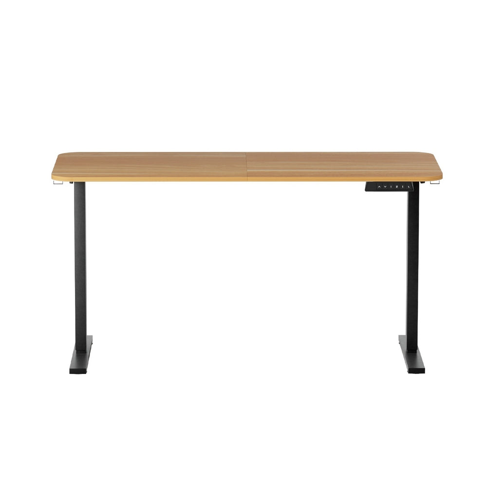 Artiss Electric Standing Desk 140cm Adjustable Height Motorised Home Office Desk Oak Black