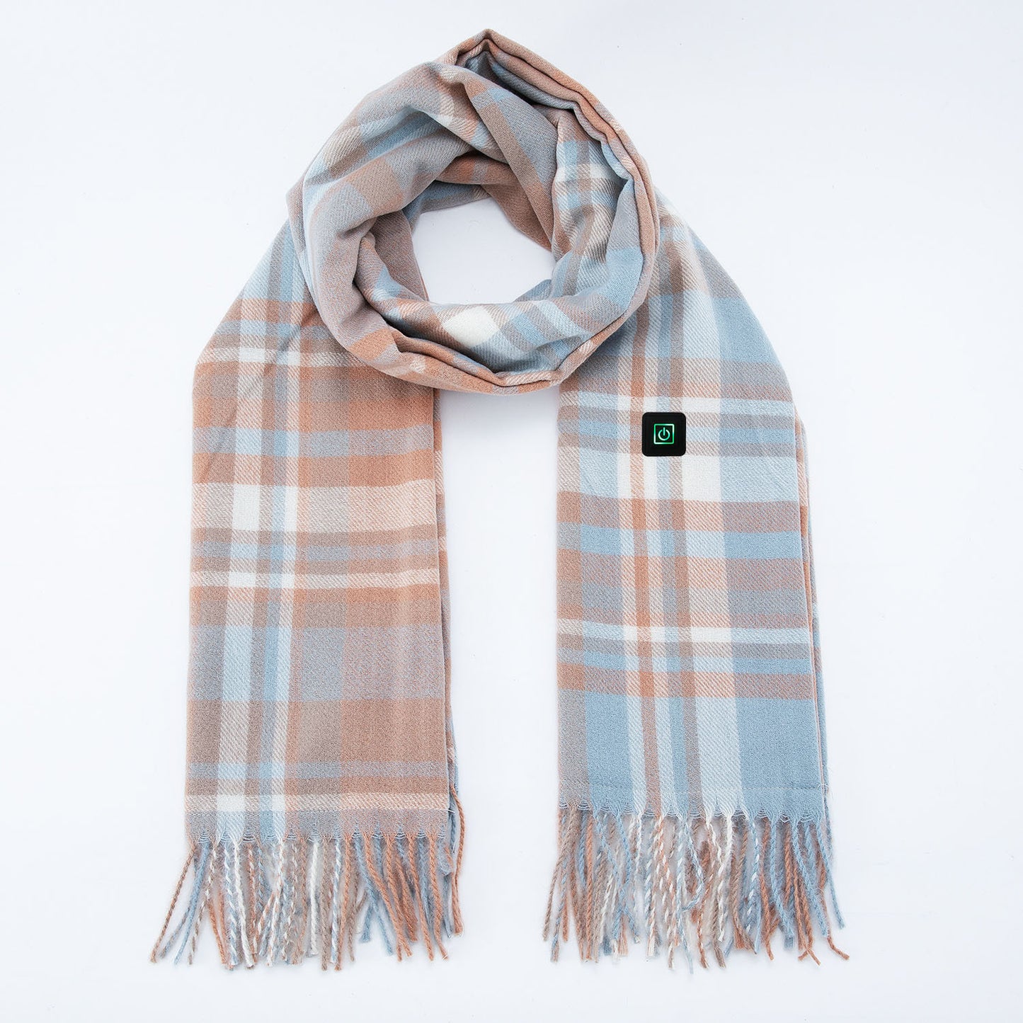 Heated Electric Scarf Light Blue Plaid &nbsp;Electric Warming Scarf Winter Outdoor Essential (Without power bank)

Wrap yourself in luxurious warmth and cozy comfort with our Revolutionary Heated Scarf. Engineered to generate instant and even heat, this scarf is an essential for keeping you toasty during outdoor adventures, daily commutes, or cozy nights in. With adjustable heat settings, a washable fabric, and USB charging capabilities, it's an absolute must-have for the chilly season