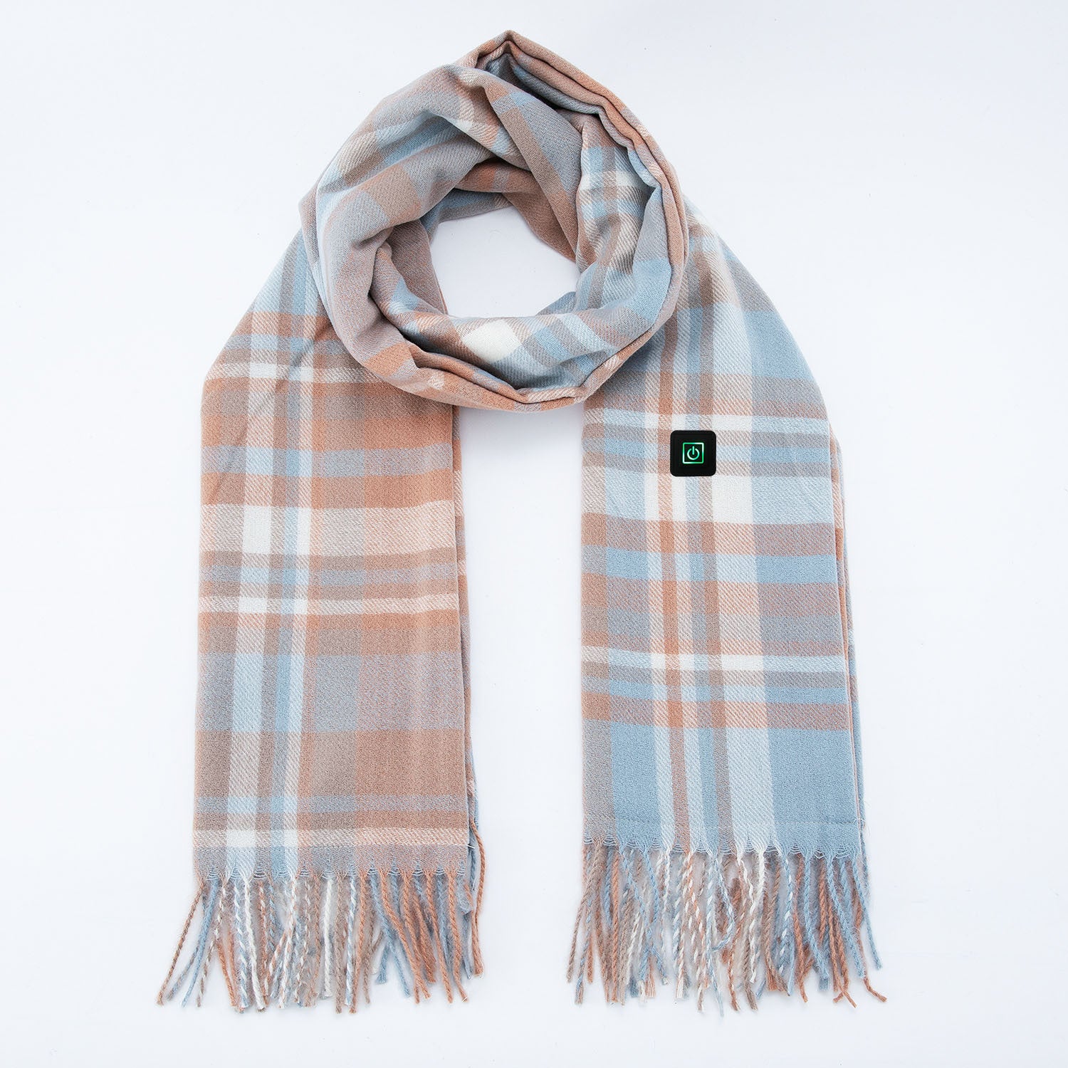 Heated Electric Scarf Light Blue Plaid &nbsp;Electric Warming Scarf Winter Outdoor Essential (Without power bank)

Wrap yourself in luxurious warmth and cozy comfort with our Revolutionary Heated Scarf. Engineered to generate instant and even heat, this scarf is an essential for keeping you toasty during outdoor adventures, daily commutes, or cozy nights in. With adjustable heat settings, a washable fabric, and USB charging capabilities, it's an absolute must-have for the chilly season
