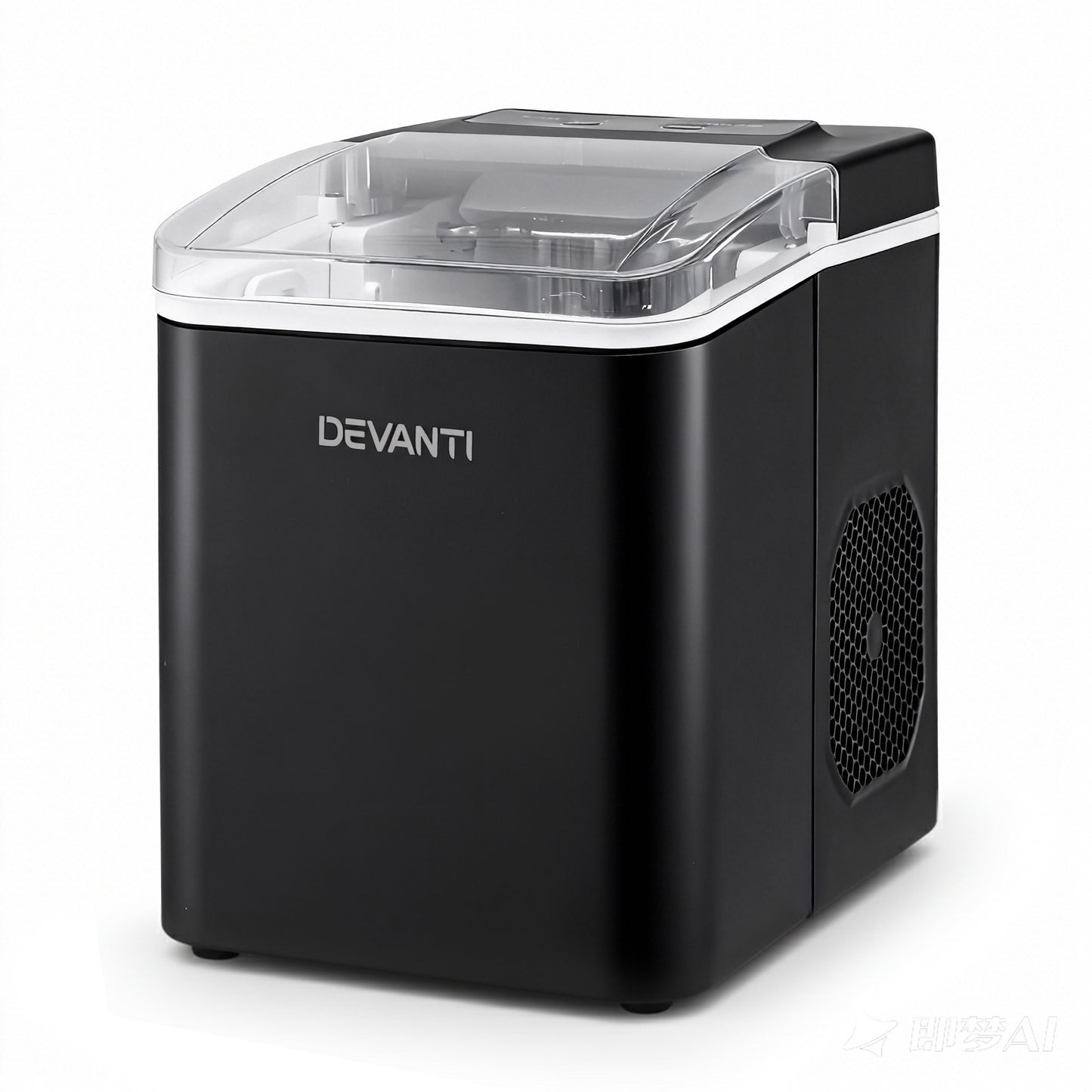 Devanti Ice Maker Machine Portable 12kg Countertop w/Self Cleaning 1.2L Black - Factory Direct Shop