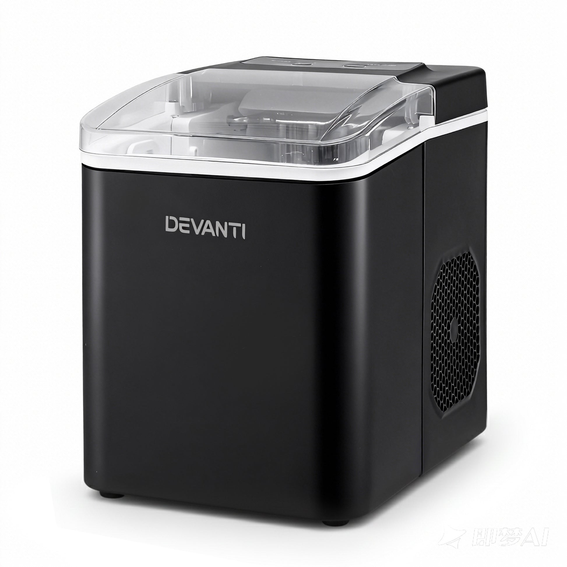Devanti Ice Maker Machine Portable 12kg Countertop w/Self Cleaning 1.2L Black - Factory Direct Shop