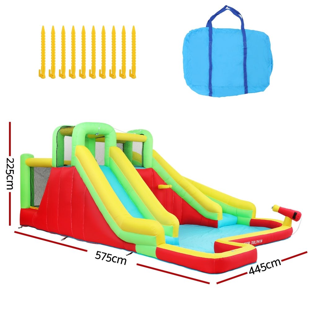 Doctor Dolphin Kids Inflatable Pool Water Slide Park Jumping Castle 575X445CM - Factory Direct Shop