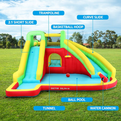 Doctor Dolphin Kids Inflatable Pool Water Slide Park Jumping Castle 575X445CM - Factory Direct Shop