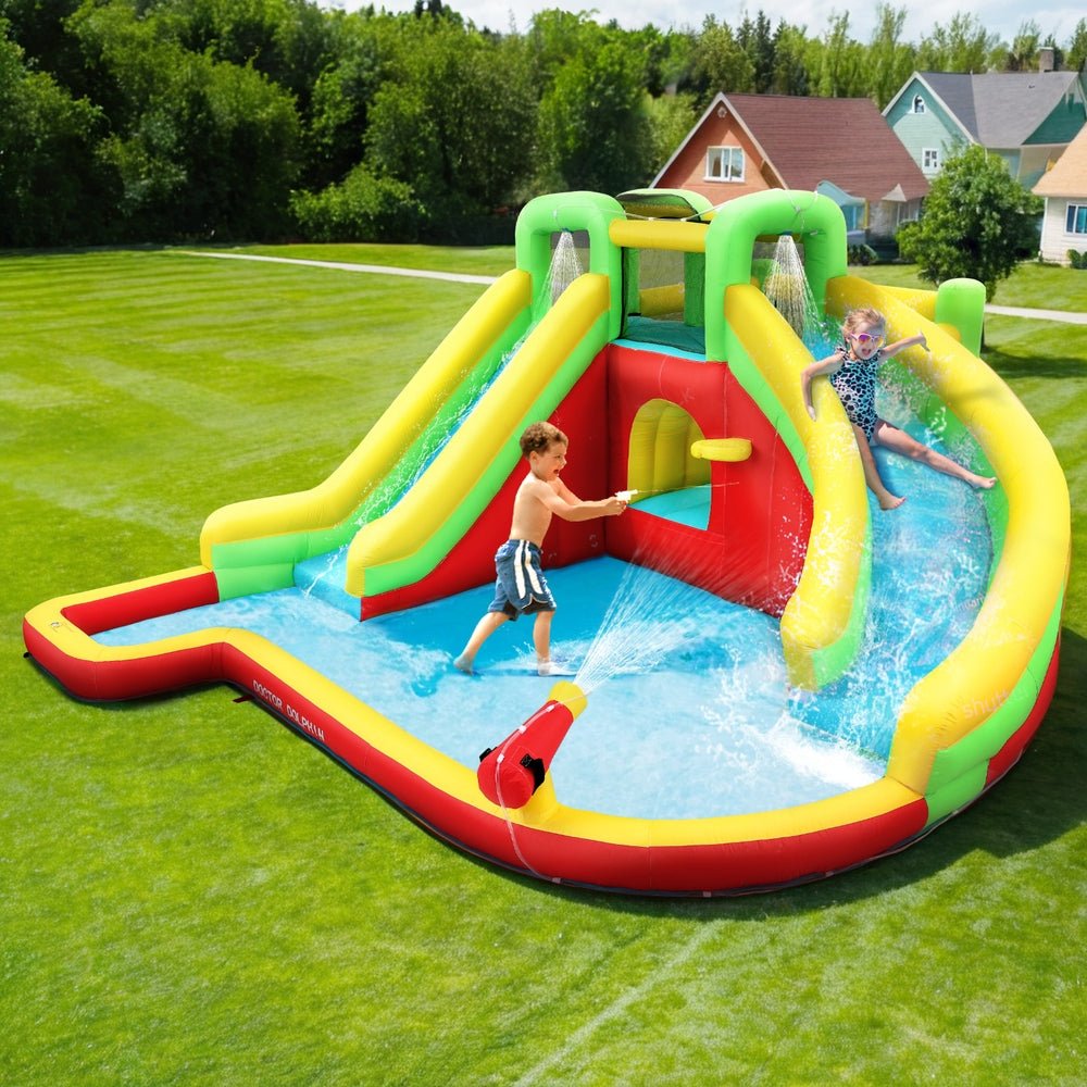 Doctor Dolphin Kids Inflatable Pool Water Slide Park Jumping Castle 575X445CM - Factory Direct Shop