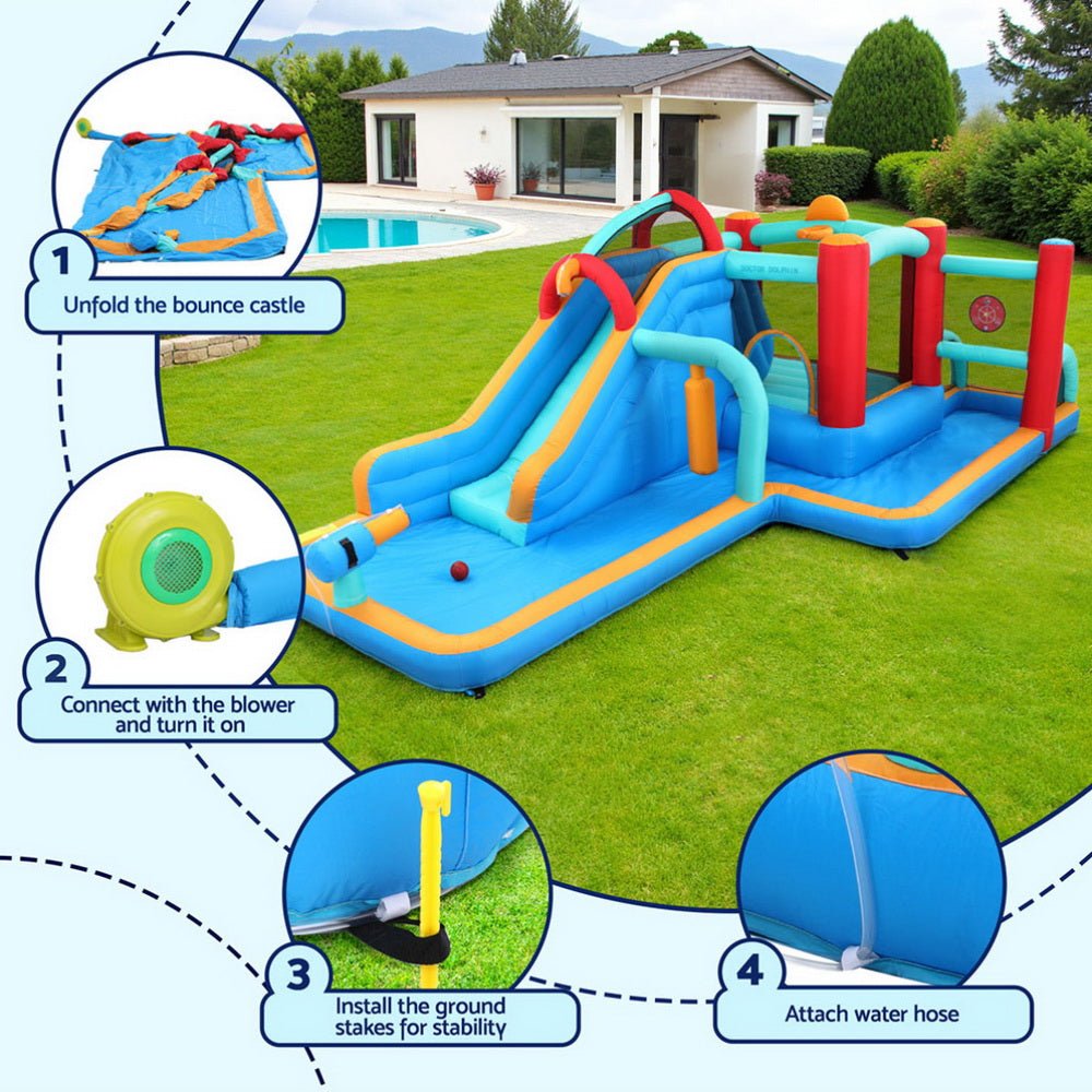 Kids Inflatable Water Slide Splash Pool Park Jumping Castle Bounce 615X322CM - Factory Direct Shop