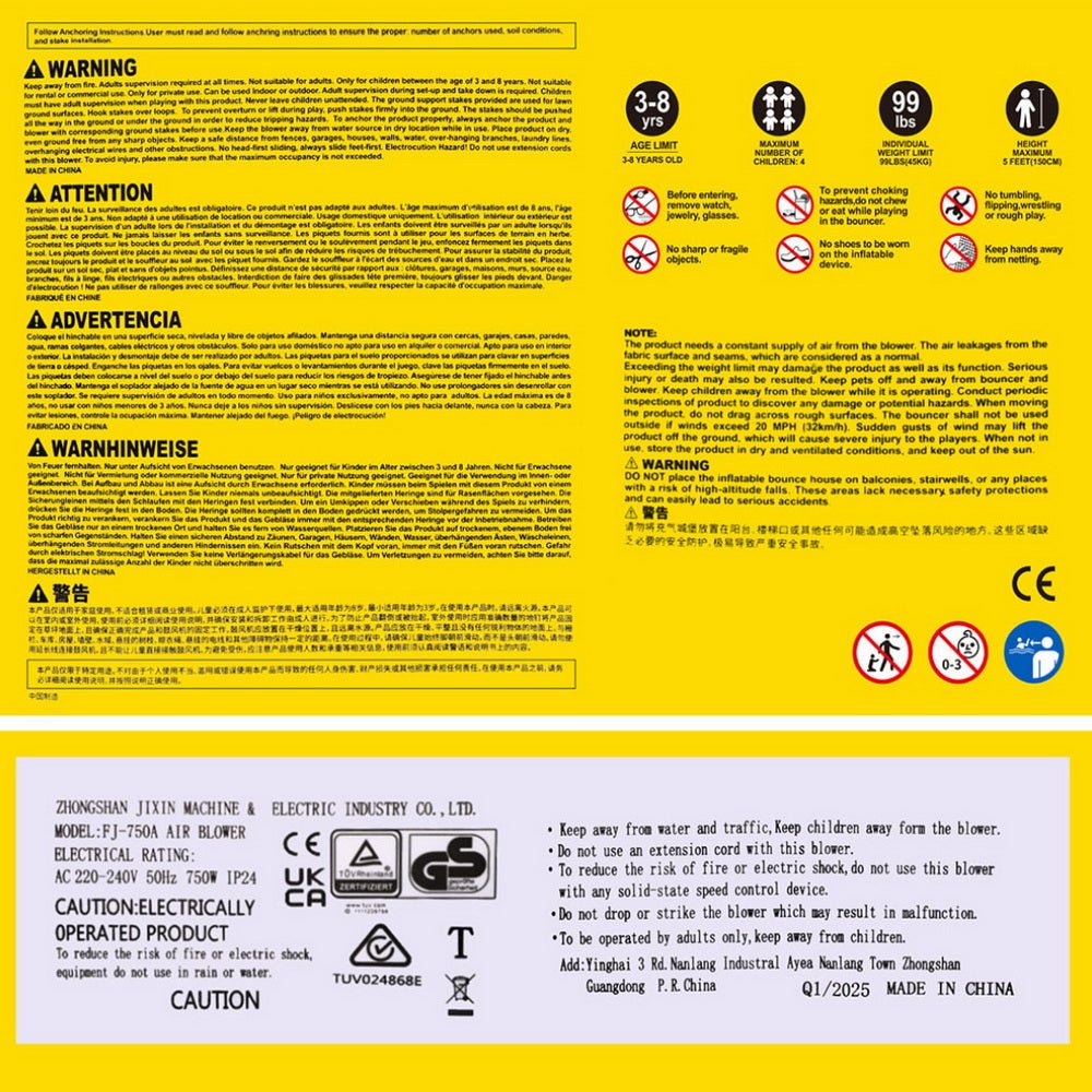 Kids Inflatable Pool Water Slide Cannon Splash Park Toss Game 408X386CM - Factory Direct Shop