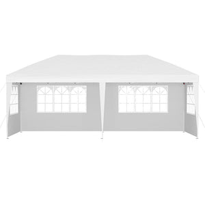 Gazebo Pop Up Marquee 3x6 m Side Wall White

Stay out of the sun and rain in sophistication with the versatile Instahut Gazebo Pop Up Marquee. Its large 300 x 600cm size provides ample shade and coverage for outdoor events, while the canopy is both UV-resistant and waterproof for ultimate protection. The strong legs and struts ensure stability and safety, and easy Velcro attachments make assembly a breeze. Plus, the included 4 window panels allow you to enjoy the surroundings.