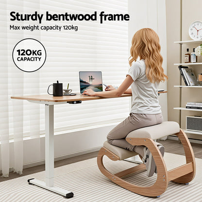 Artiss Kneeling Chair Ergonomic Posture Chair with Memory Foam Balance Stool for Home Office Gaming 120kg Weight Capacity Beige