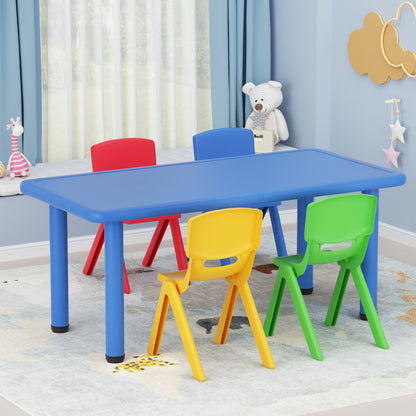 Keezi 5PCS Kids Table and Chairs Set Children Study Desk Furniture Plastic 4 Chairs